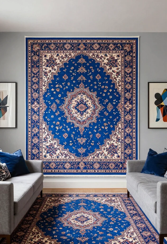 16 Blue Persian Rug Wallpaper Ideas With Luxe Vibes - 3. Accent Walls for Impact 1