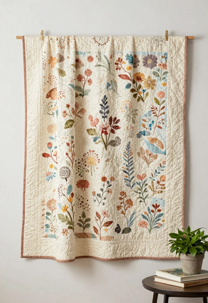 16 Earthy Wall Art Ideas for a Warm Natural Look - 8. Nature-Inspired Quilts 1