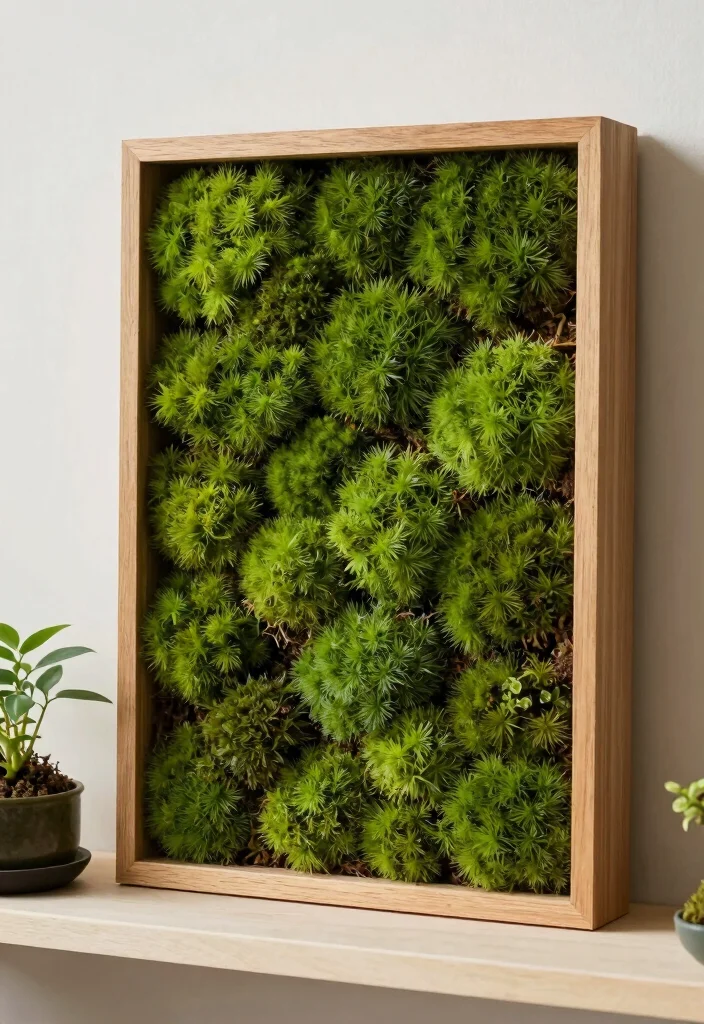 16 Earthy Wall Art Ideas for a Warm Natural Look - 9. Moss Art Frames 1