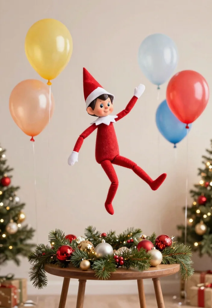 16 Elf on the Shelf Ideas That Kids Will Obsess Over - 5. Elf Escape in a Balloon 1