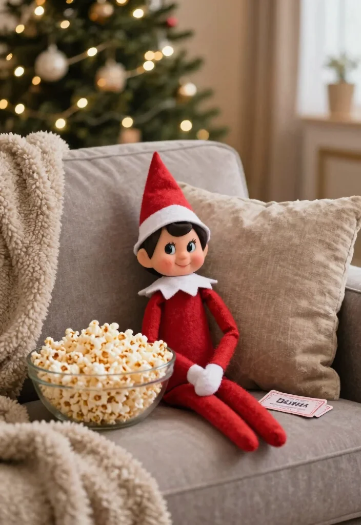 16 Elf on the Shelf Ideas That Kids Will Obsess Over - 9. Elf's Movie Night 1