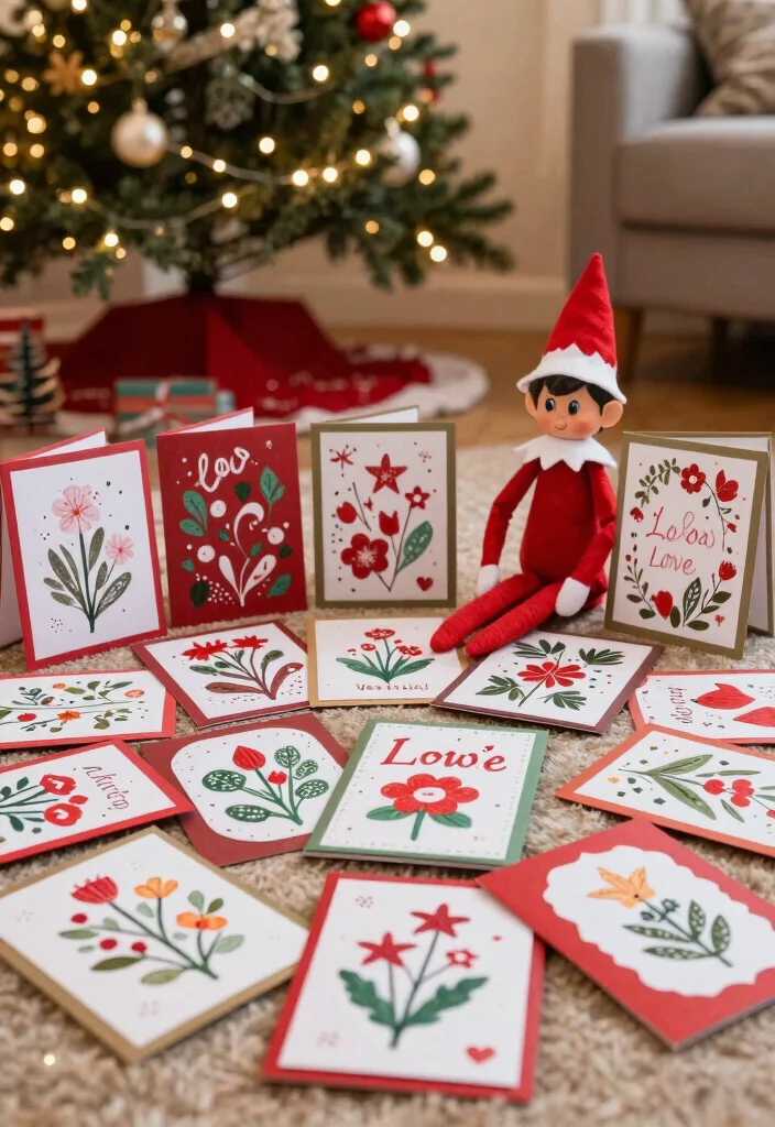 16 Elf on the Shelf Scavenger Hunt Ideas for Extra Holiday Fun - 13. Elf's Christmas Card Hunt 1