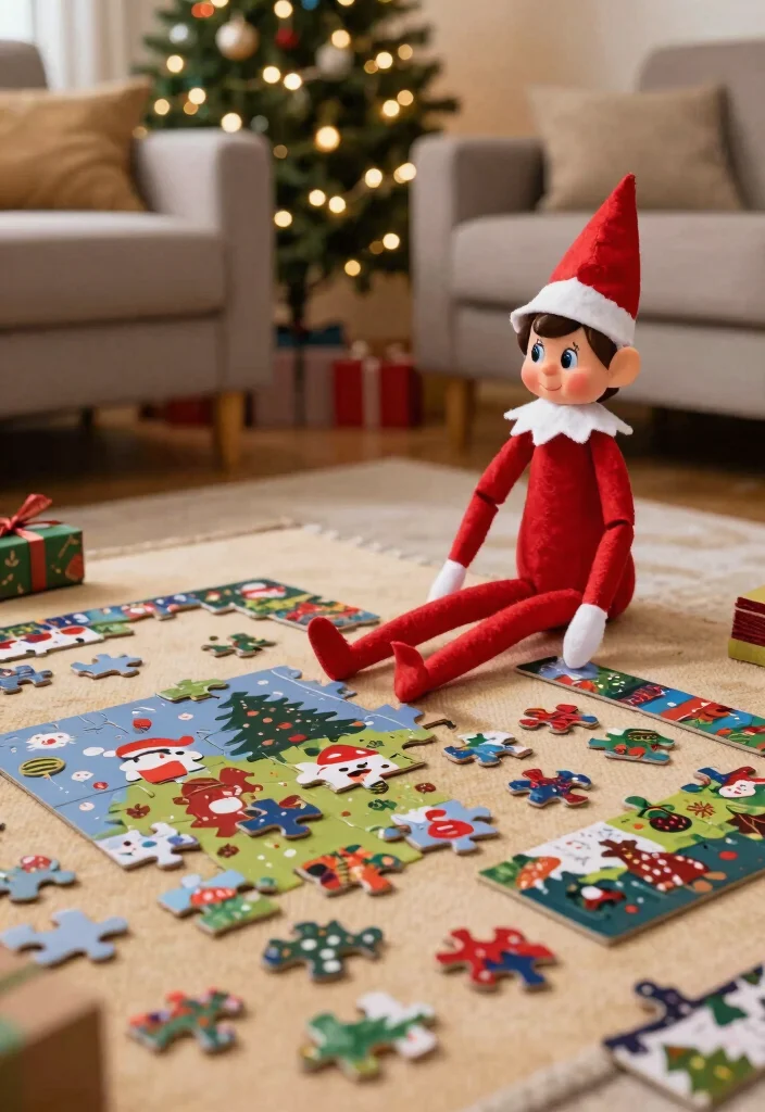 16 Elf on the Shelf Scavenger Hunt Ideas for Extra Holiday Fun - 14. Elf's Puzzle Adventure 1