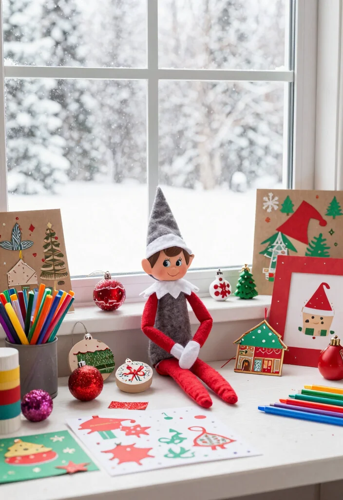 16 Elf on the Shelf Scavenger Hunt Ideas for Extra Holiday Fun - 9. Elf's Christmas Craft Corner 1