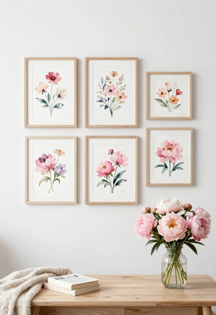 16 Feminine Wall Art Ideas With Soft Chic Vibes - 1. Whimsical Watercolor Florals 1