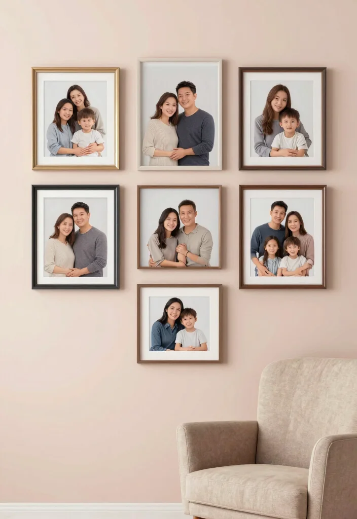 16 Feminine Wall Art Ideas With Soft Chic Vibes - 12. Personalized Family Portraits 1