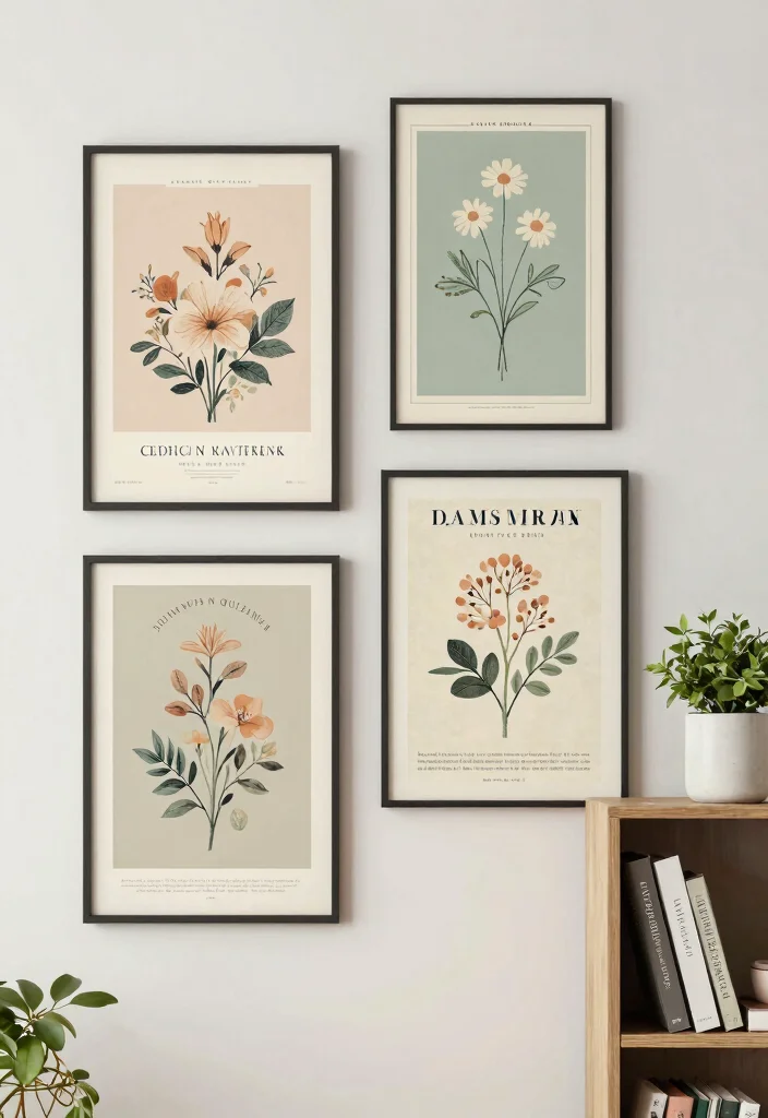 16 Feminine Wall Art Ideas With Soft Chic Vibes - 13. Chic Vintage-Style Posters 1