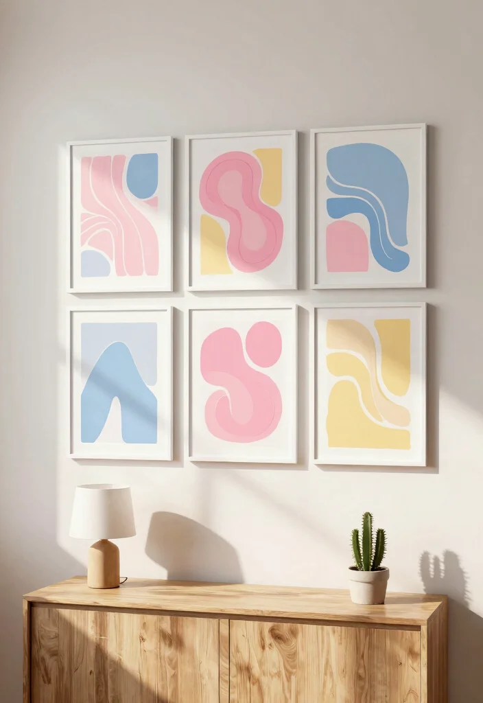 16 Feminine Wall Art Ideas With Soft Chic Vibes - 2. Soft Pastel Abstract Art 1