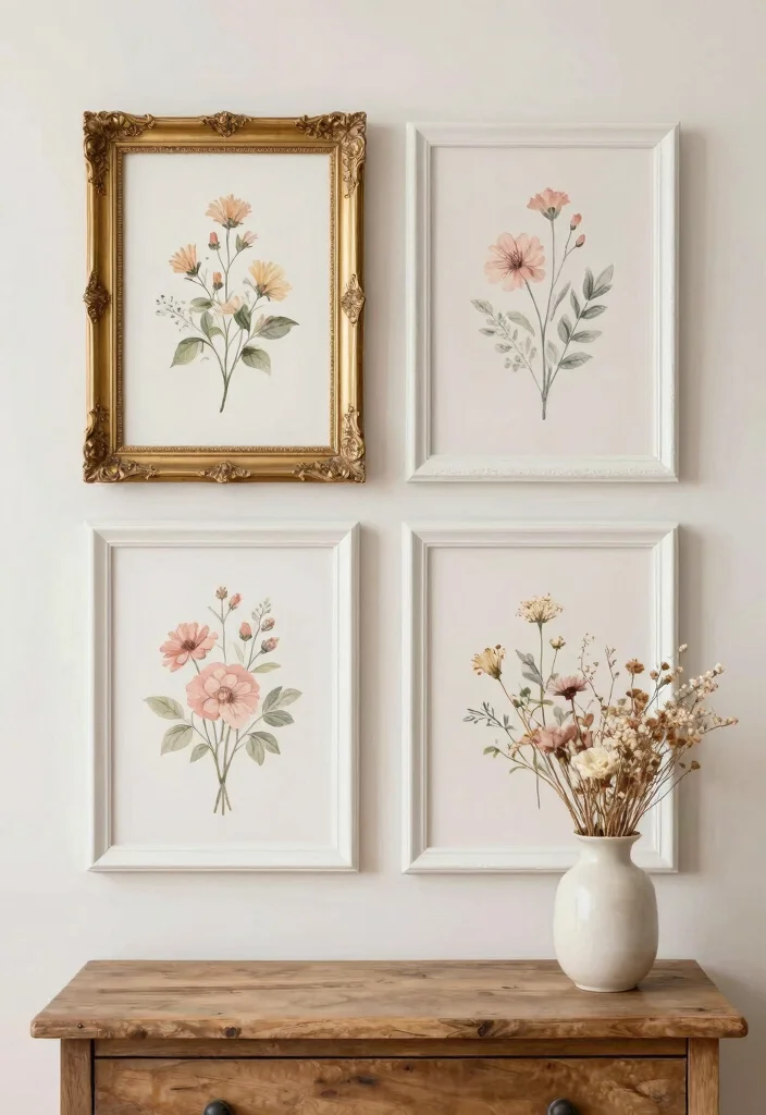 16 Feminine Wall Art Ideas With Soft Chic Vibes - 5. Vintage-Inspired Art Prints 1