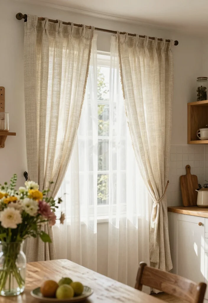 16 Kitchen Door Curtains Ideas That Add Cozy Charm - 12. Layered Curtain Styles 1