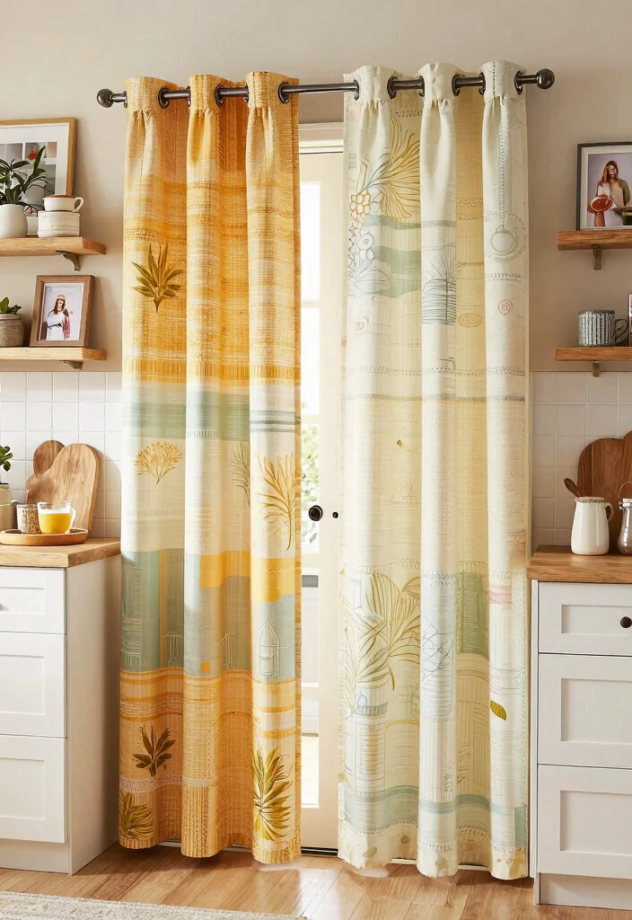 16 Kitchen Door Curtains Ideas That Add Cozy Charm - 16. Curtains with Personal Touch 1