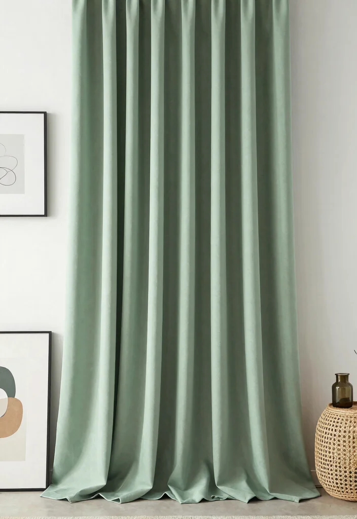 16 Sage Green Curtains Ideas for a Soft Earthy Look 43 16 Sage Green Curtains Ideas for a Soft Earthy Look - 13. Artistic Drapery Styles 1