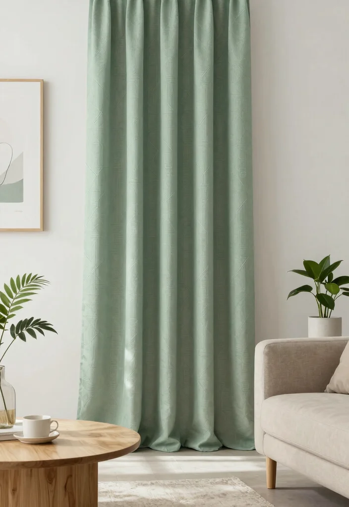 16 Sage Green Curtains Ideas for a Soft Earthy Look 12 16 Sage Green Curtains Ideas for a Soft Earthy Look - 2. Go Minimalistic with Simple Patterns 1