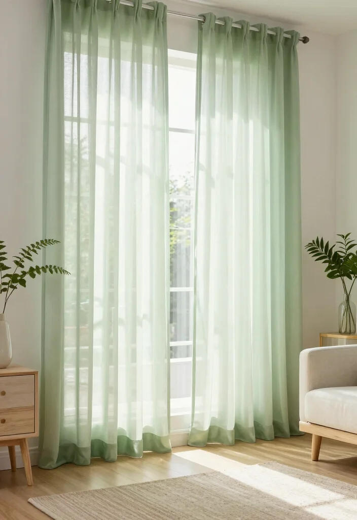 16 Sage Green Curtains Ideas for a Soft Earthy Look 25 16 Sage Green Curtains Ideas for a Soft Earthy Look - 5. Light and Airy with Sheer Layers 1