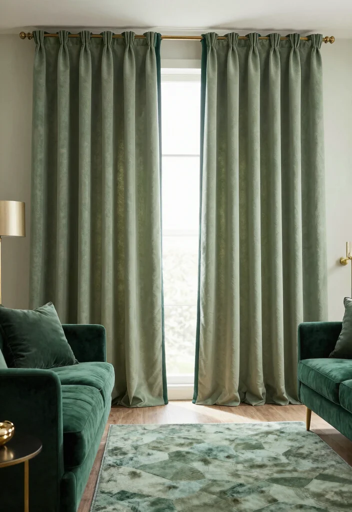16 Sage Green Curtains Ideas for a Soft Earthy Look 38 16 Sage Green Curtains Ideas for a Soft Earthy Look - 8. Delight in Darker Shades of Green 1