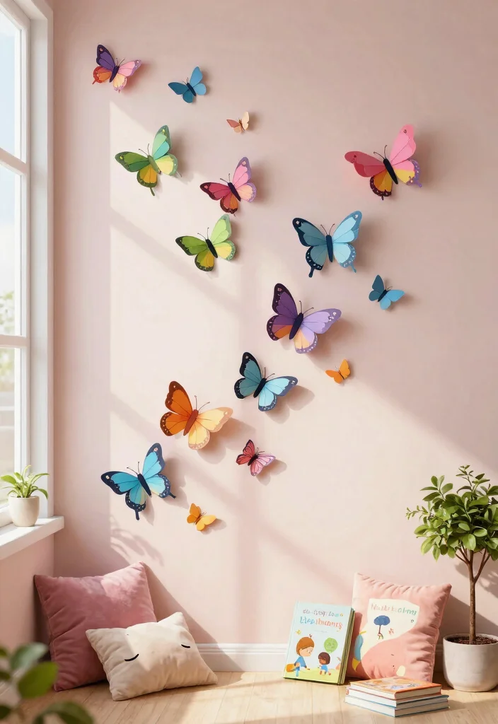 17 Butterfly Wall Art Ideas That Feel Whimsical & Light - 1. 3D Paper Butterflies 1