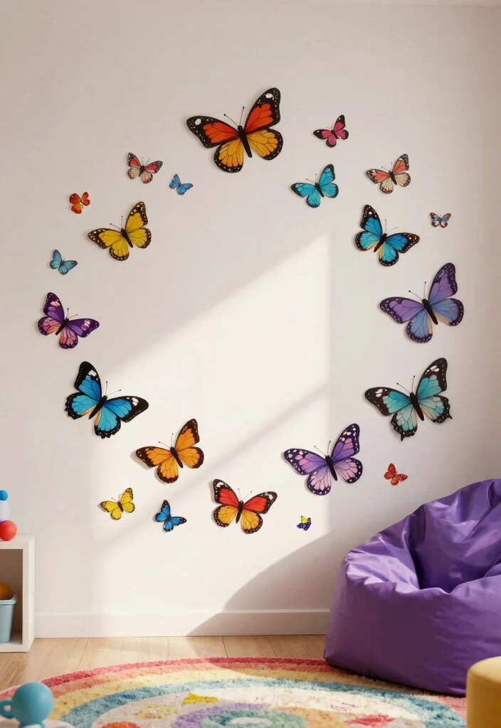 17 Butterfly Wall Art Ideas That Feel Whimsical & Light - 12. Butterfly Wall Stickers for Easy Decor 1