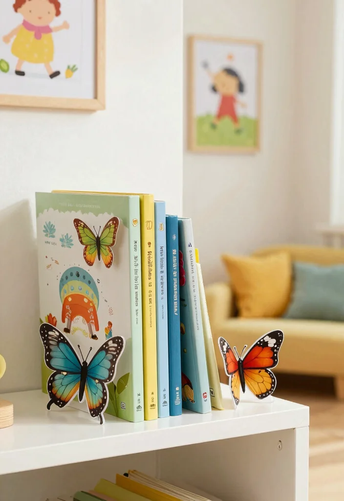 17 Butterfly Wall Art Ideas That Feel Whimsical & Light - 16. Butterfly Bookends 1
