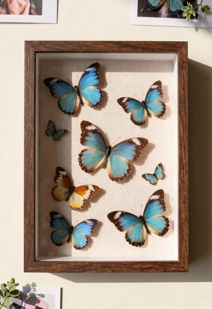 17 Butterfly Wall Art Ideas That Feel Whimsical & Light - 7. Shadow Box Butterfly Displays 1