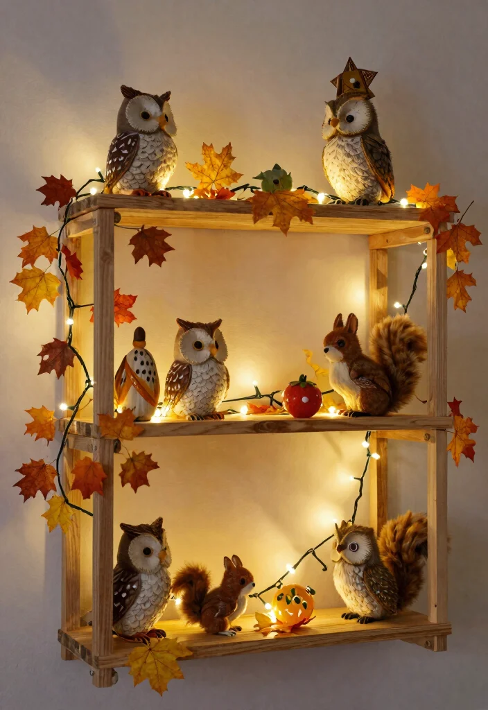17 Fall Shelf Decor Ideas for a Cozy Autumn Refresh - 11. Whimsical Accents 1