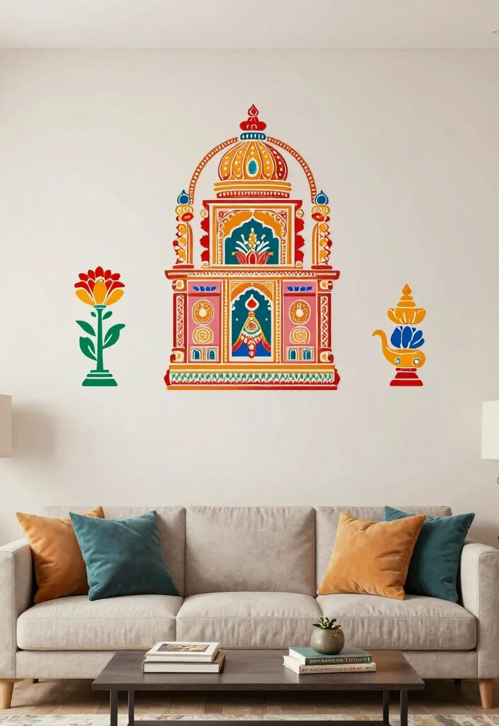 17 Rajasthani Wall Art Ideas Full of Color & Culture 63 17 Rajasthani Wall Art Ideas Full of Color & Culture - 13. Rajasthani Sculpture Wall Decals 1