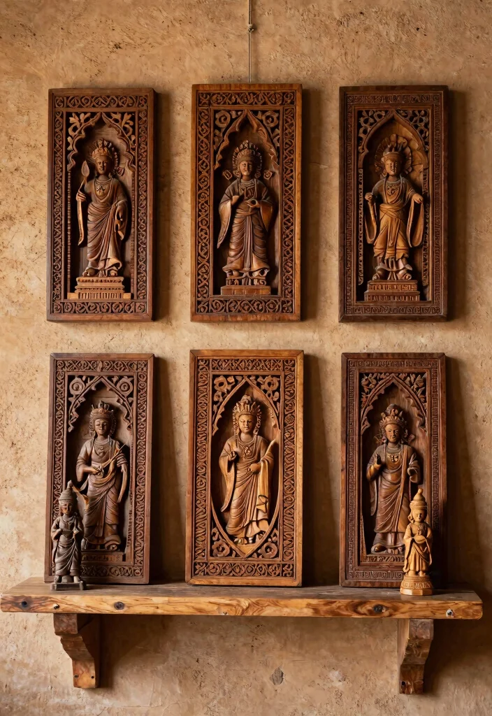 17 Rajasthani Wall Art Ideas Full of Color & Culture 14 17 Rajasthani Wall Art Ideas Full of Color & Culture - 4. Decorative Wooden Carvings 1