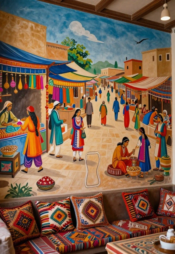 17 Rajasthani Wall Art Ideas Full of Color & Culture 25 17 Rajasthani Wall Art Ideas Full of Color & Culture - 5. Vibrant Wall Murals 1