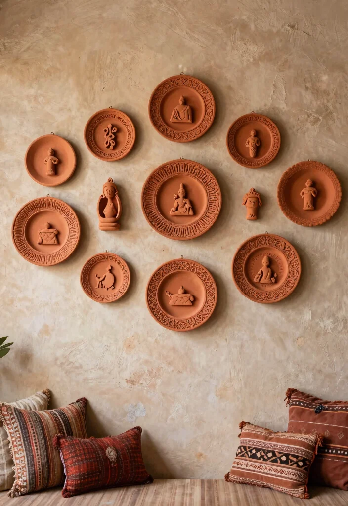 17 Rajasthani Wall Art Ideas Full of Color & Culture 48 17 Rajasthani Wall Art Ideas Full of Color & Culture - 8. Terracotta and Clay Art Pieces 1