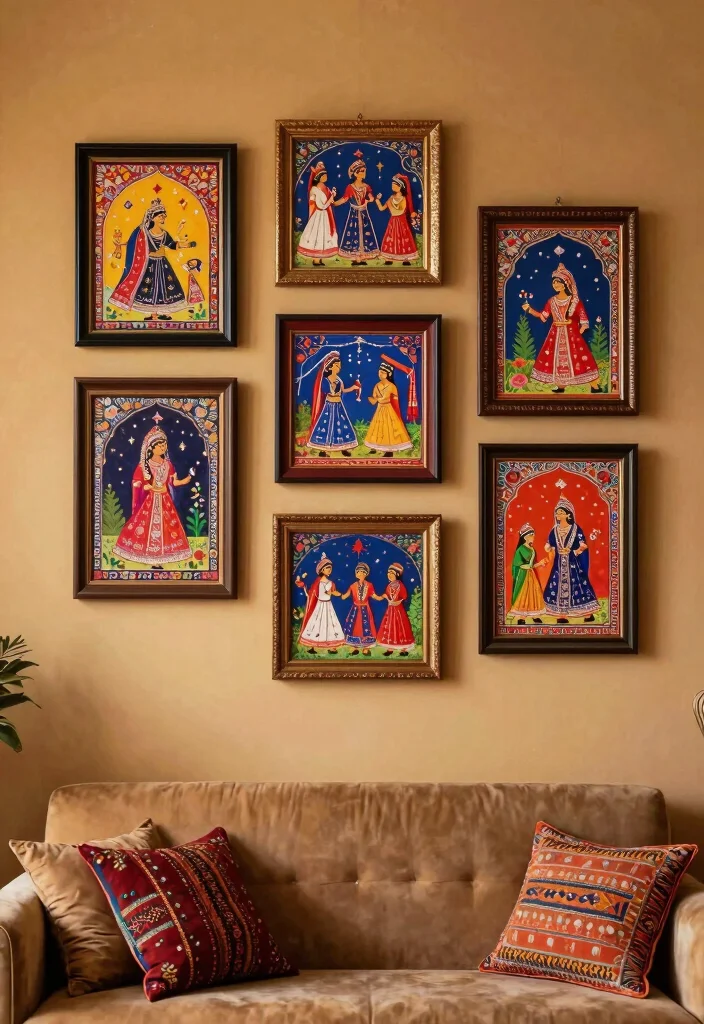 17 Rajasthani Wall Art Ideas Full of Color & Culture 49 17 Rajasthani Wall Art Ideas Full of Color & Culture - 9. Rajasthani Folk Art Frames 1