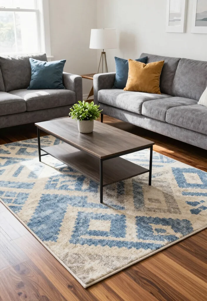 17 Rug Sizes Living Room Ideas for the Perfect Fit 1 17 Rug Sizes Living Room Ideas for the Perfect Fit - 1. The Classic 5x8 Area Rug 1