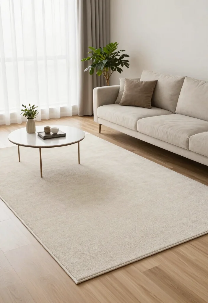 17 Rug Sizes Living Room Ideas for the Perfect Fit 39 17 Rug Sizes Living Room Ideas for the Perfect Fit - 13. The Neutral Minimalist Rug 1