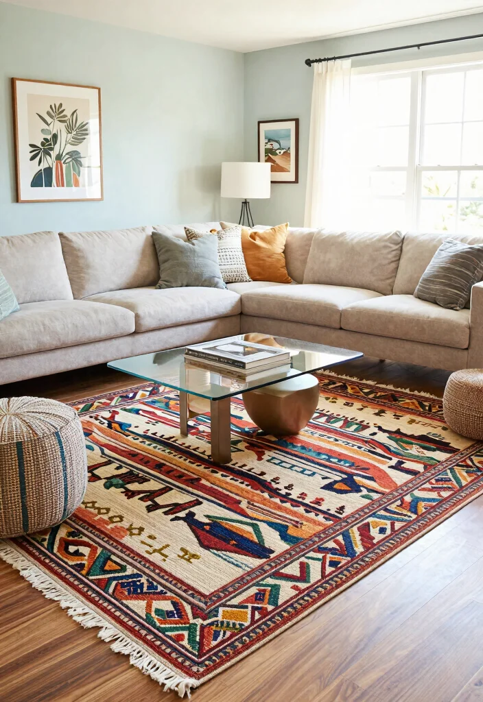 17 Rug Sizes Living Room Ideas for the Perfect Fit 2 17 Rug Sizes Living Room Ideas for the Perfect Fit - 2. The Versatile 6x9 Rug 1