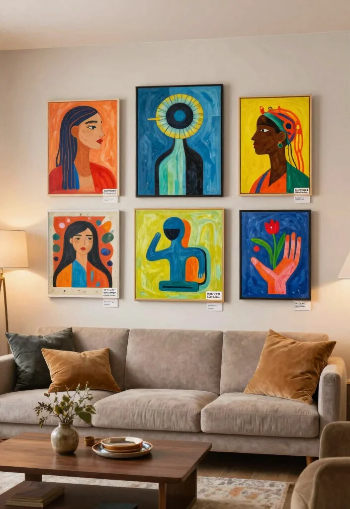 18 Artwork for Living Room Wall Art Ideas That Impress Guests - 15. Art with a Cause 1