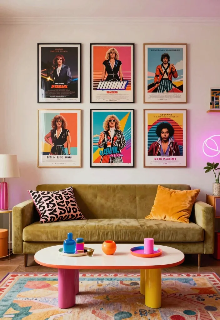18 Artwork for Living Room Wall Art Ideas That Impress Guests - 16. Retro Vibes 1