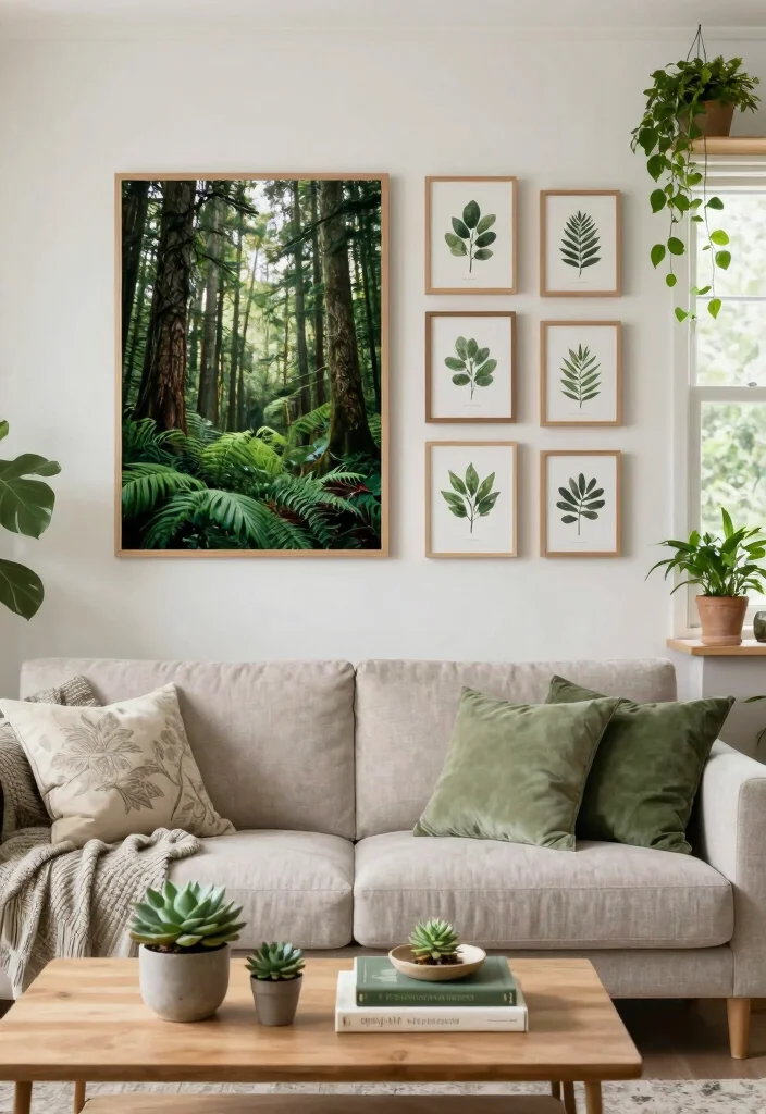 18 Artwork for Living Room Wall Art Ideas That Impress Guests - 3. Nature's Touch 1