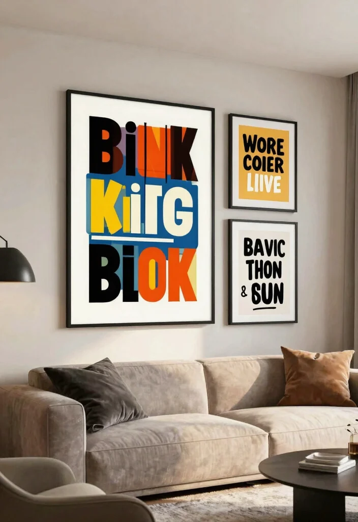 18 Artwork for Living Room Wall Art Ideas That Impress Guests - 8. Bold Typography 1