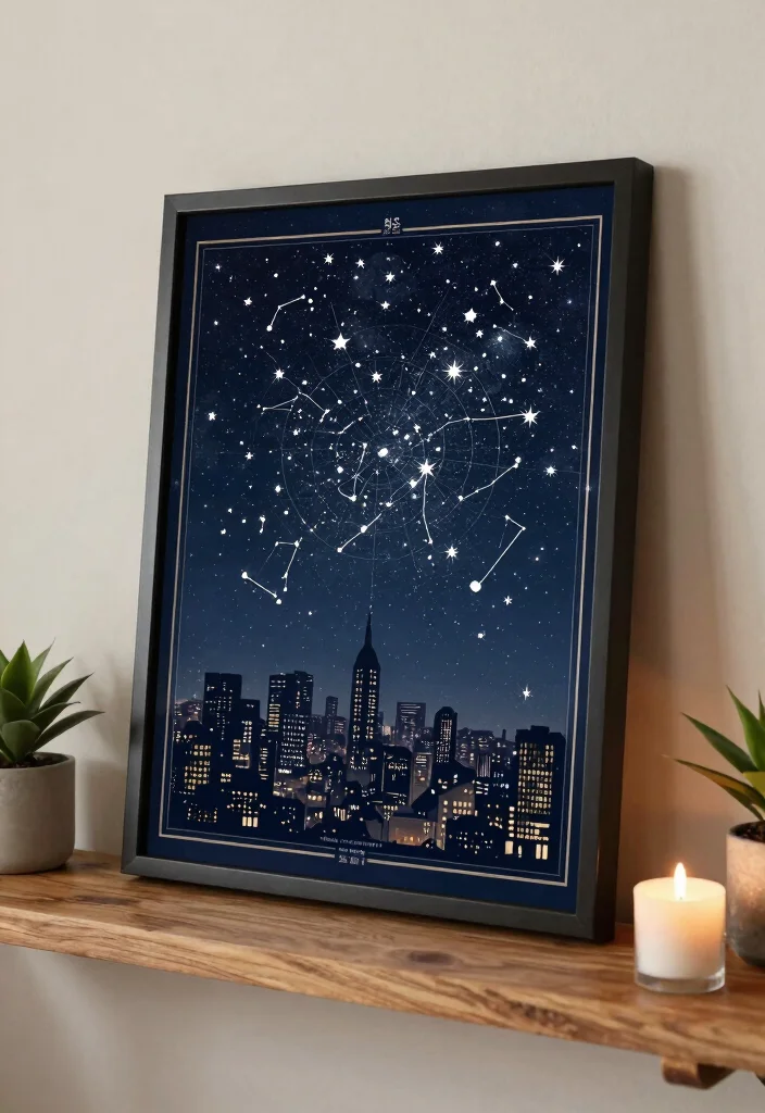 18 Bedroom Wall Art Painting Ideas That Feel Personal - 1. Custom Star Map 1