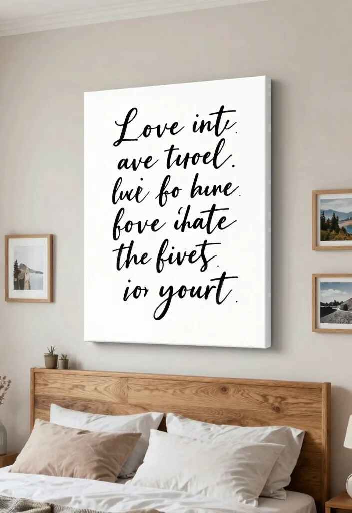 18 Bedroom Wall Art Painting Ideas That Feel Personal - 3. Quote Canvas 1