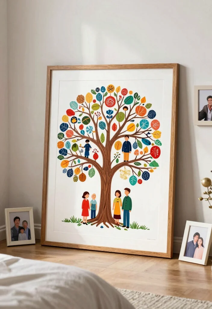 18 Bedroom Wall Art Painting Ideas That Feel Personal - 7. Family Heritage Art 1