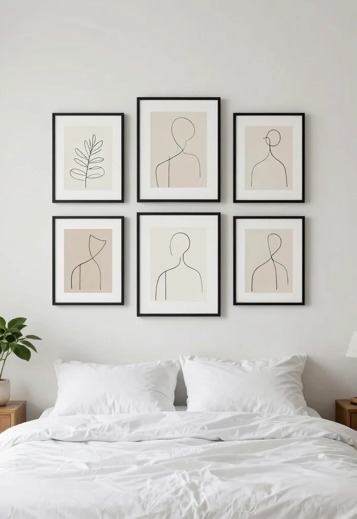 18 Bedroom Wall Art Painting Ideas That Feel Personal - 8. Minimalistic Line Art 1