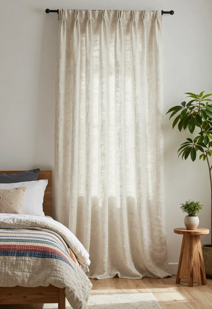18 Boho Bedroom Curtains Ideas With Free Spirited Style - 1. Light and Airy Linen Drapes 1