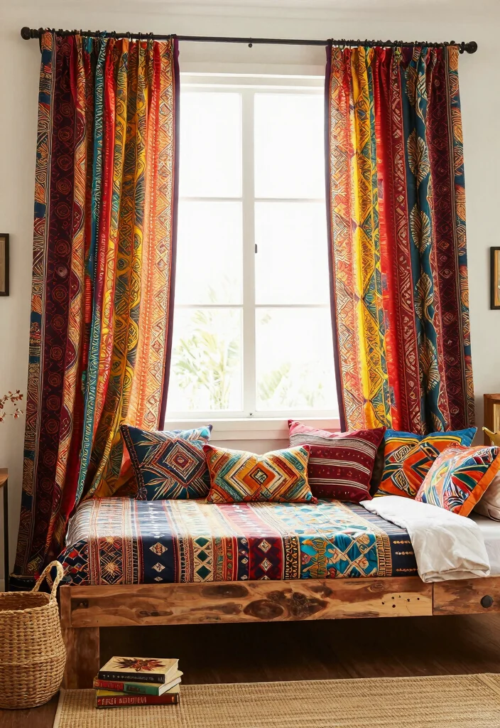 18 Boho Bedroom Curtains Ideas With Free Spirited Style - 10. Colorful Batik Curtains 1