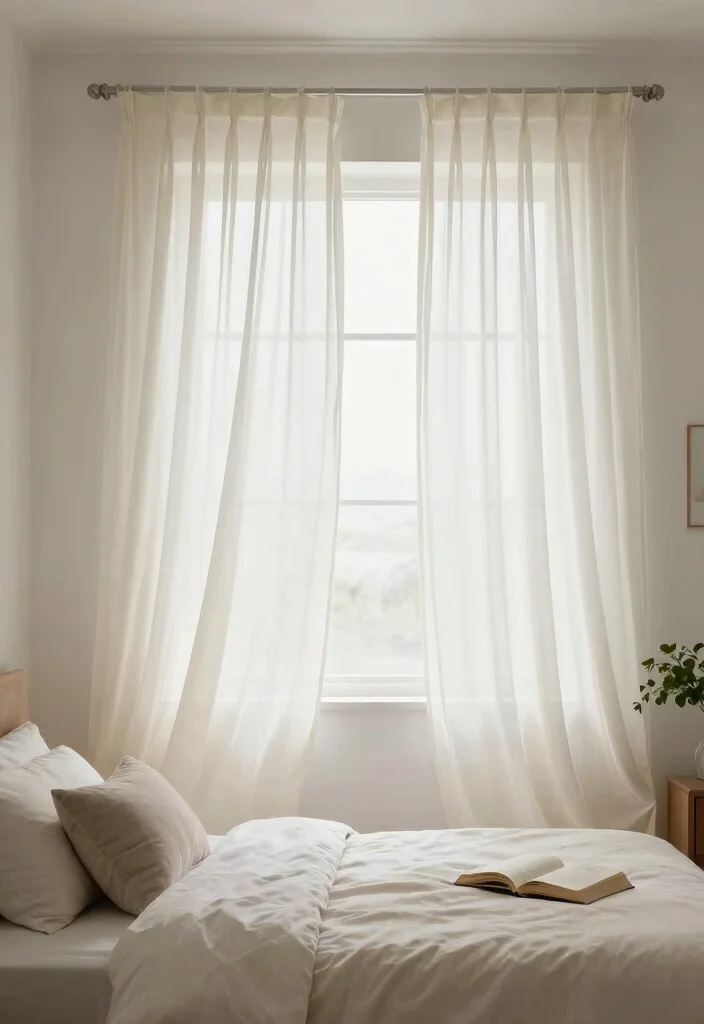 18 Boho Bedroom Curtains Ideas With Free Spirited Style - 8. Sheer Cotton Voile Panels 1