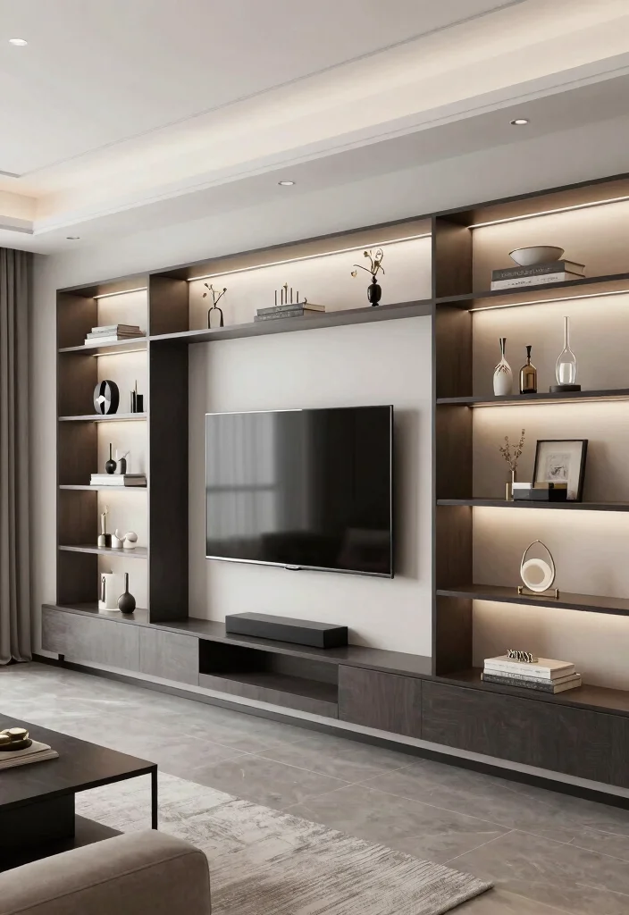 18 Floating Shelf TV Wall Ideas That Look Sleek & Modern - 5. Built-In Floating Shelves 1