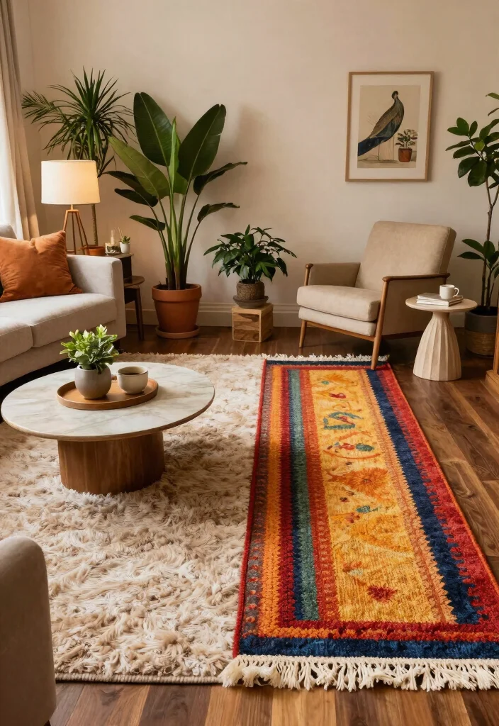 18 Rug on Top of Carpet Living Room Ideas That Actually Work 12 18 Rug on Top of Carpet Living Room Ideas That Actually Work - 2. Create Cozy Zones 1