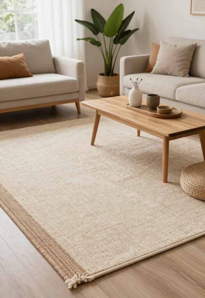 18 Rug on Top of Carpet Living Room Ideas That Actually Work 13 18 Rug on Top of Carpet Living Room Ideas That Actually Work - 3. Incorporate Natural Textures 1