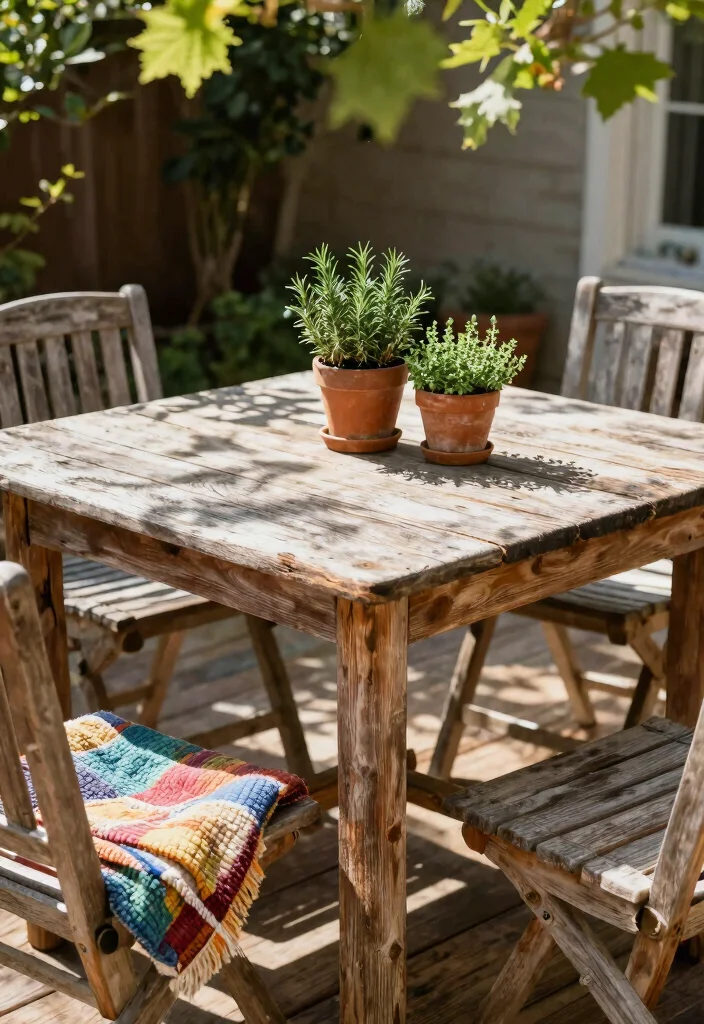 14 Back Deck Decorating Ideas That Feel Cozy & Inviting 1 14 Back Deck Decorating Ideas That Feel Cozy & Inviting - 1. Reclaimed Wood Furniture 1