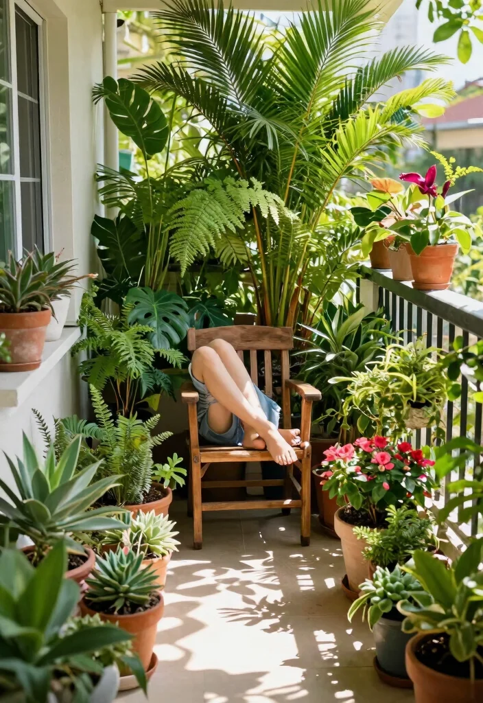 14 Balcony Photoshoot Ideas With Stunning Natural Light 2 14 Balcony Photoshoot Ideas With Stunning Natural Light - 2. Vibrant Plant Corner 1