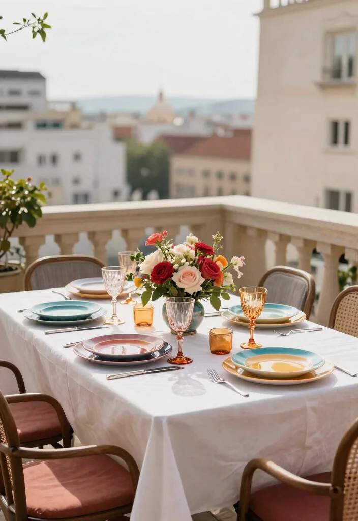 14 Balcony Photoshoot Ideas With Stunning Natural Light 5 14 Balcony Photoshoot Ideas With Stunning Natural Light - 5. Stylish Dining Setup 1