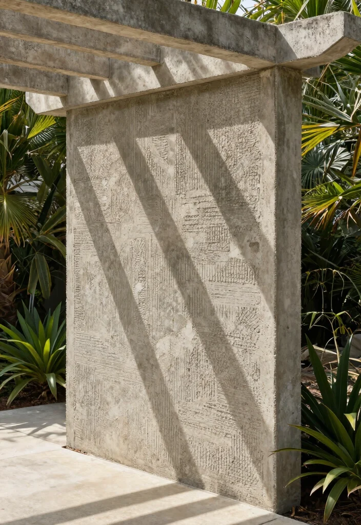 14 Concrete Pergola Ideas With Modern Edge 24 14 Concrete Pergola Ideas With Modern Edge - 4. Textured Concrete Finishes 1